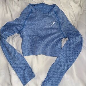 BLUEBERRY GYMSHARK VITAL SEAMLESS LONG SLEEVE CROP